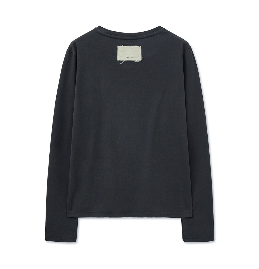 [Ive Leeseo Worn] Matin Kim Lettering Graphic Sleeve Top