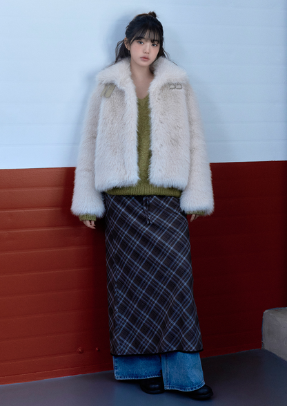 [Ive Wonyoung Worn] RolaRola Collar Fur Jacket Ivory