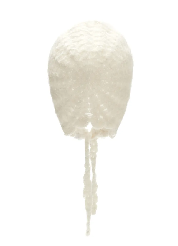 [Illit Iroha Worn] Handicraft Knit Bonnet Hat_Cream