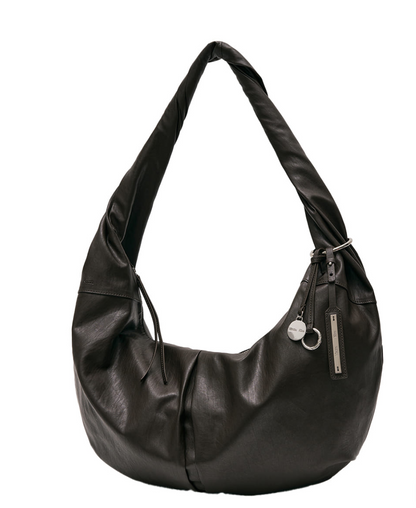 [Aespa Ningning Worn] Matin Kim Twist Handle Large Hobo Bag Dark Brown