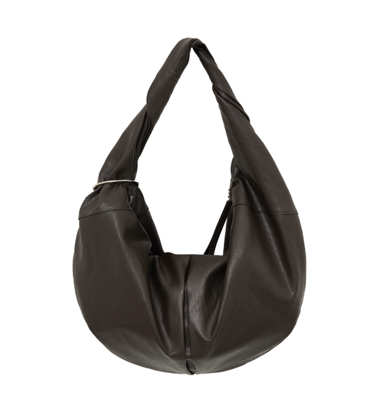 [Aespa Ningning Worn] Matin Kim Twist Handle Large Hobo Bag Dark Brown