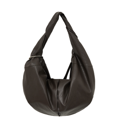 [Aespa Ningning Worn] Matin Kim Twist Handle Large Hobo Bag Dark Brown