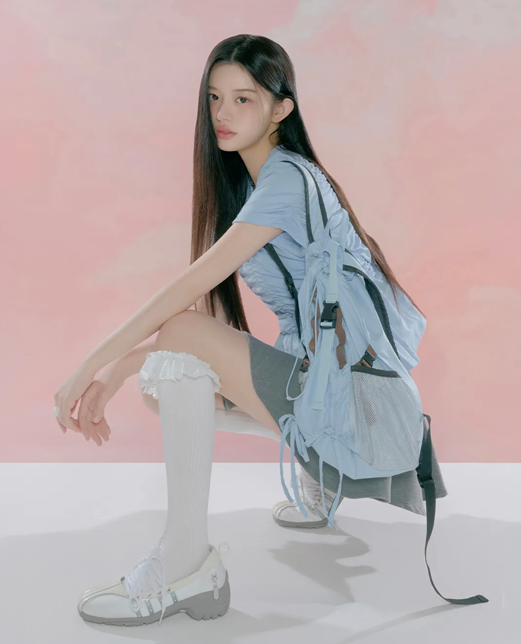 ILLIT x ROCKFISH WEATHERWEAR -  BLISS HEEL LACEUP SNEAKERS