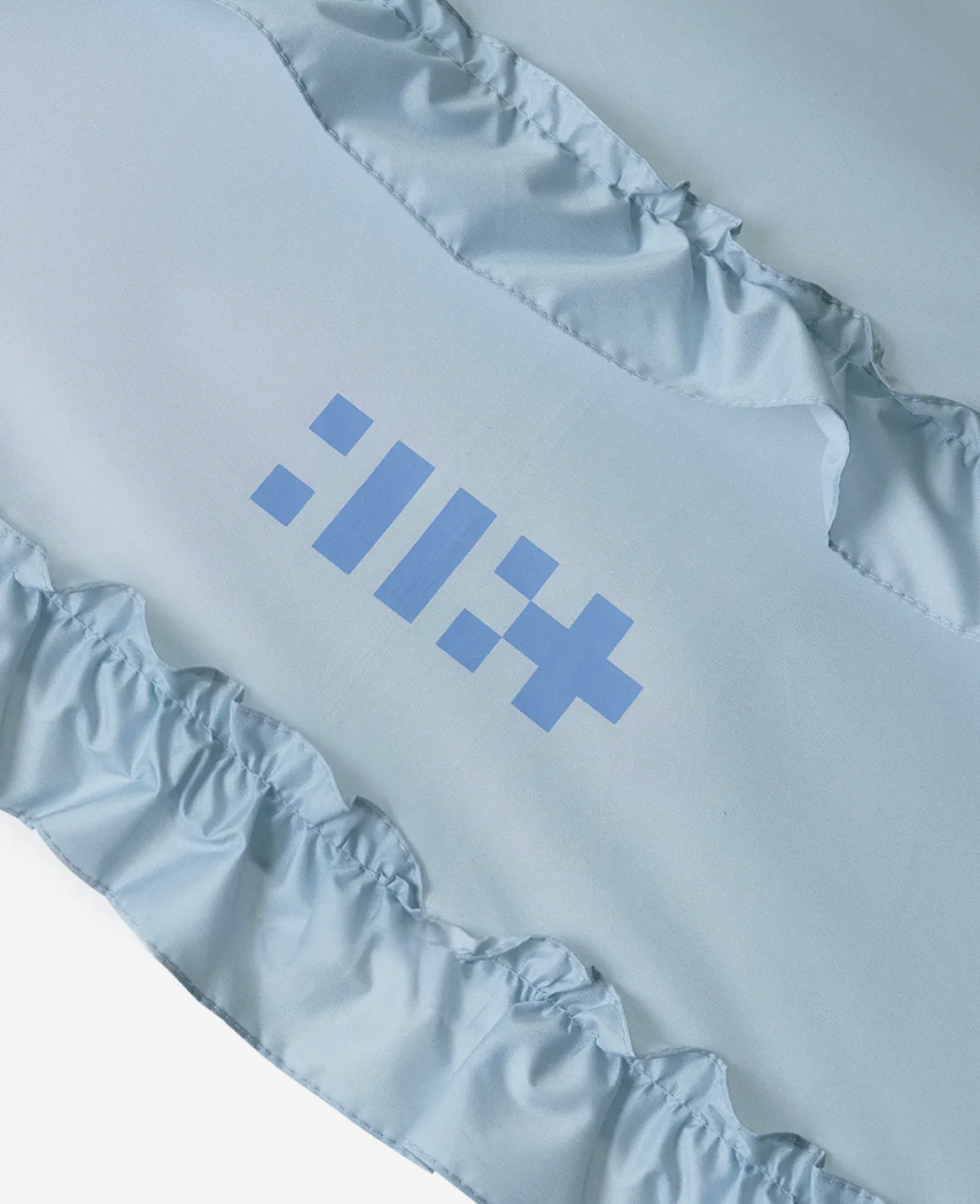 ILLIT x ROCKFISH WEATHERWEAR -  SHORT FRILLED UMBRELLA - SKY BLUE