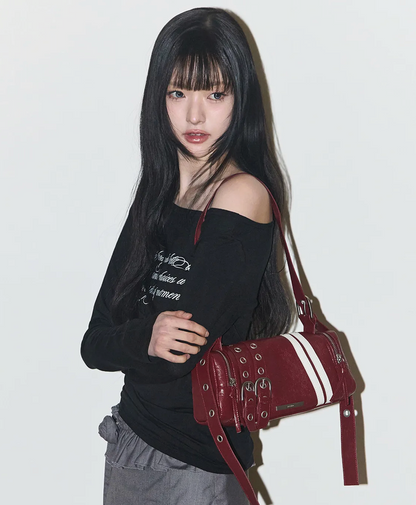 [Single Inferno's S5] Kim Go-eun's Pick] ILLIGO Line Buckle Cylinder Bag Black