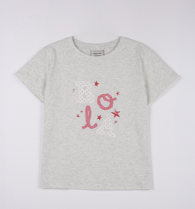 [Ive Wonyoung Worn] Rola Rola Lettering Patchwork T-Shirt