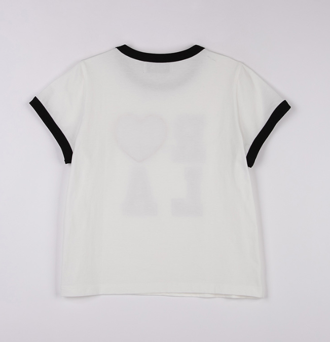 [Ive Wonyoung Worn] Rola Rola I love Rola Patchwork Ringer T-Shirt