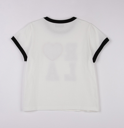 [Ive Wonyoung Worn] Rola Rola I love Rola Patchwork Ringer T-Shirt