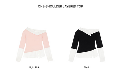 [Itzy Chaeryeong & Ive Gaeul Worn] Alki Alka One-Shoulder Layered Top