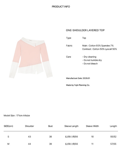 [Itzy Chaeryeong & Ive Gaeul Worn] Alki Alka One-Shoulder Layered Top