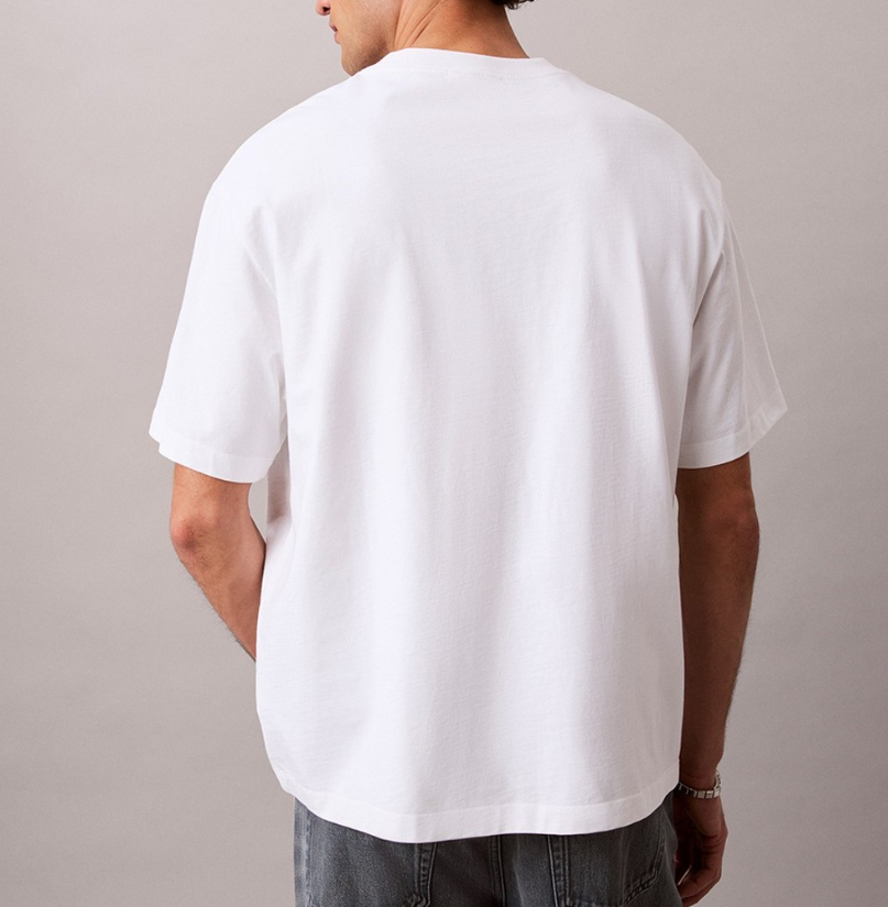 [ Worn by BTS Jungkook ] Calvin Klein Elevated Monologo Short Sleeve_WhiteT-shirt
