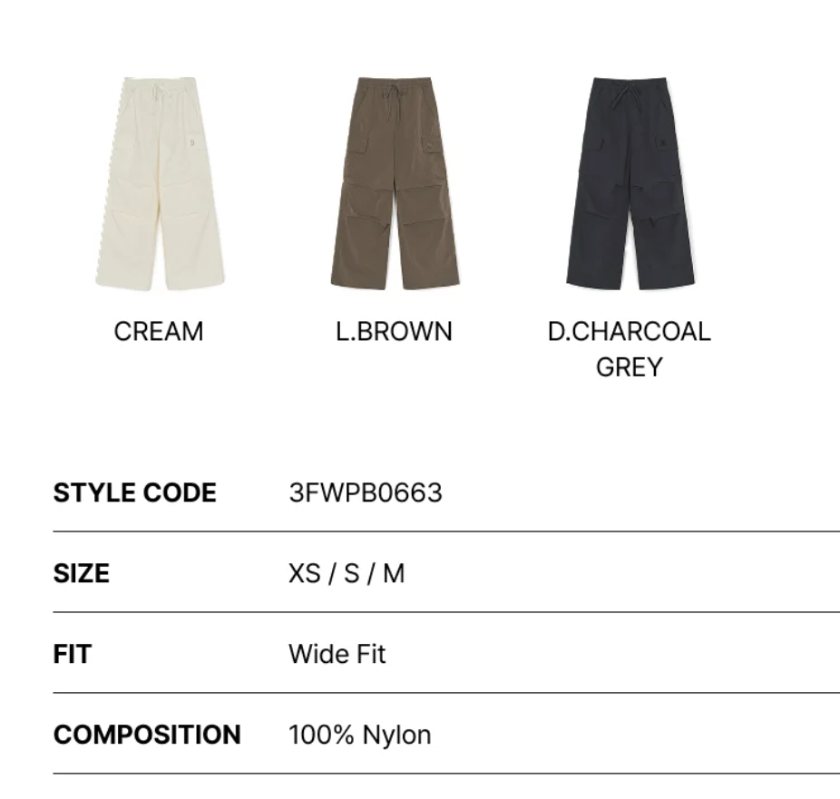 [Aespa karina Worn] 26 Summer MLB Women's Gorpcore Glossy High-Waisted Cargo Wide Flare Pants