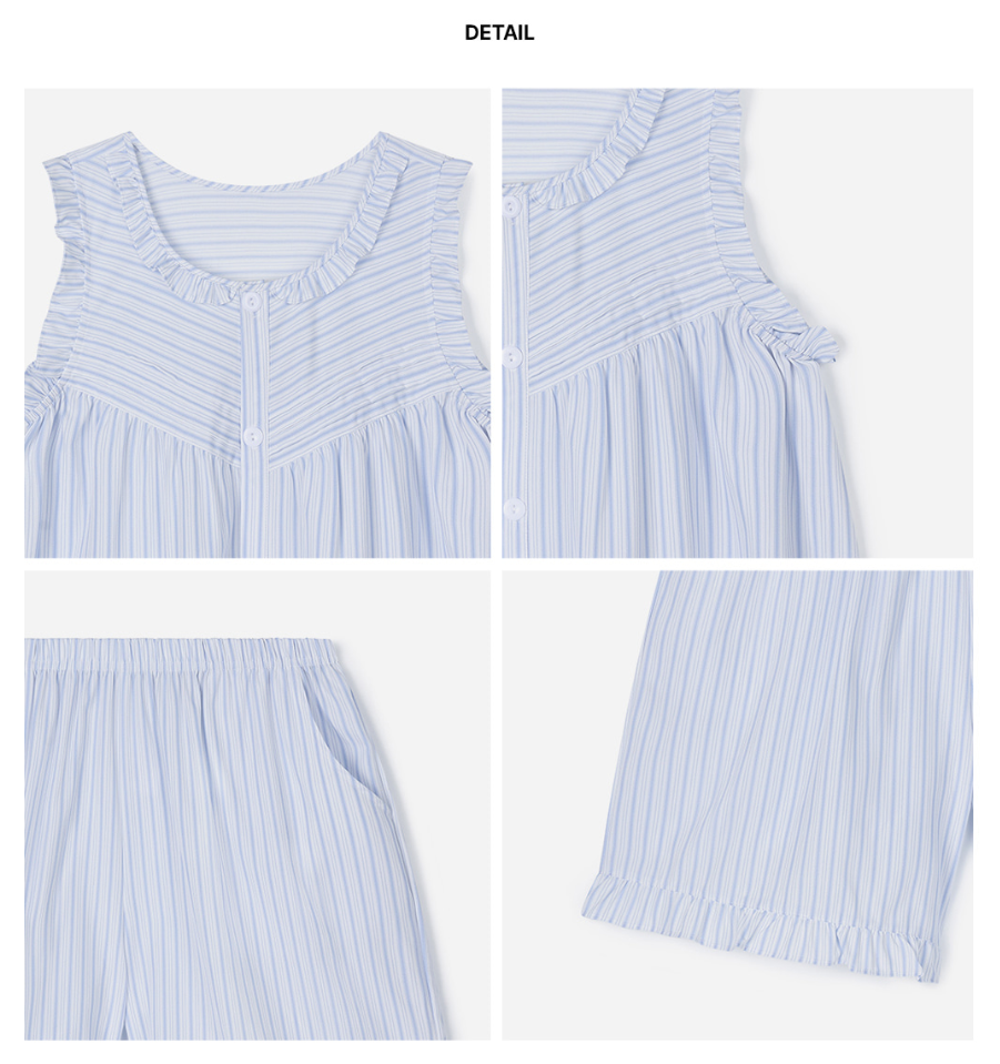 Nmixx Haewon X Dossy 26SS Silk Fit Ripple Sleeveless Pajama Set