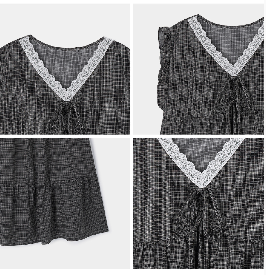 Nmixx Haewon X Dossy 26SS Silk-fit Dust Sleeveless Pajama Dress (Charcoal)