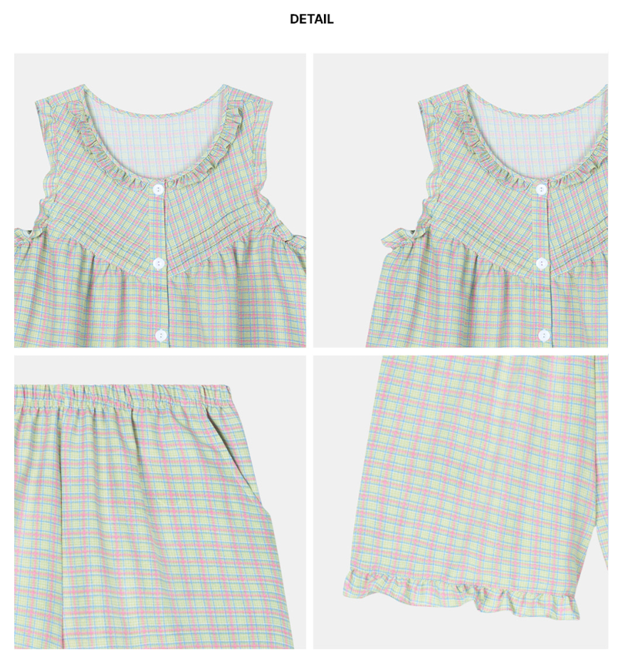 Nmixx Haewon X Dossy 26SS Cottonlike Pooky Sleeveless Pajama Set (Lime)
