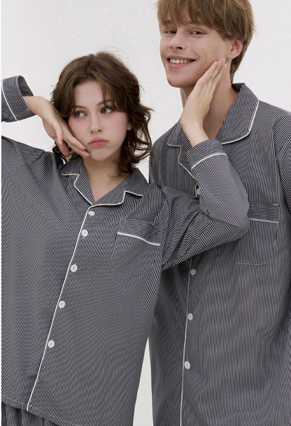 Nmixx Haewon X Dossy Silk Fit Chloe Long Sleeve Couple Pajama Set