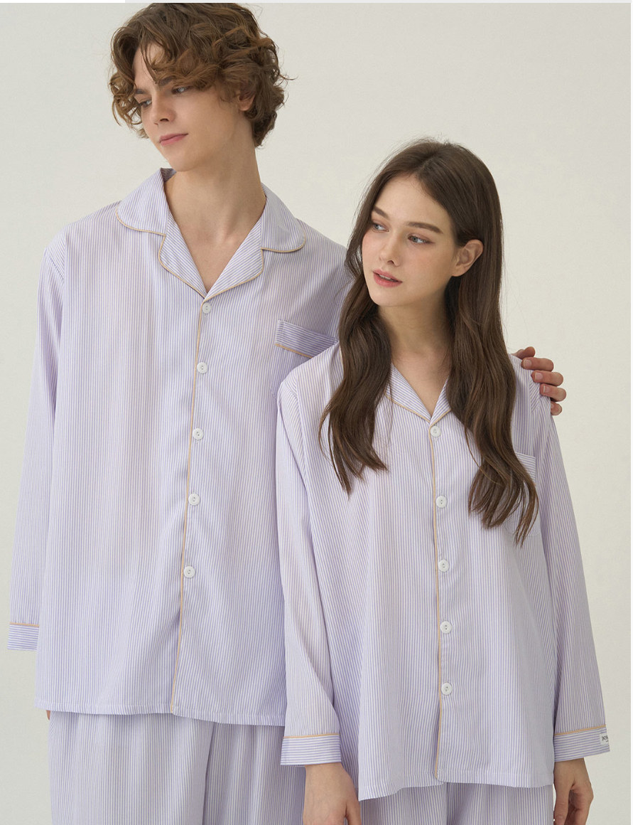Nmixx Haewon X Dossy Silk Fit Chloe Long Sleeve Couple Pajama Set