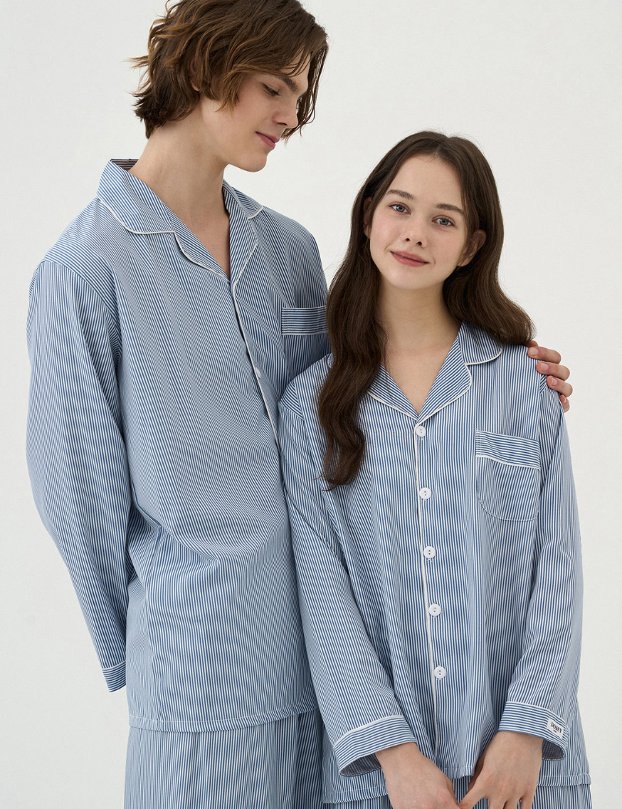 Nmixx Haewon X Dossy Silk Fit Chloe Long Sleeve Couple Pajama Set