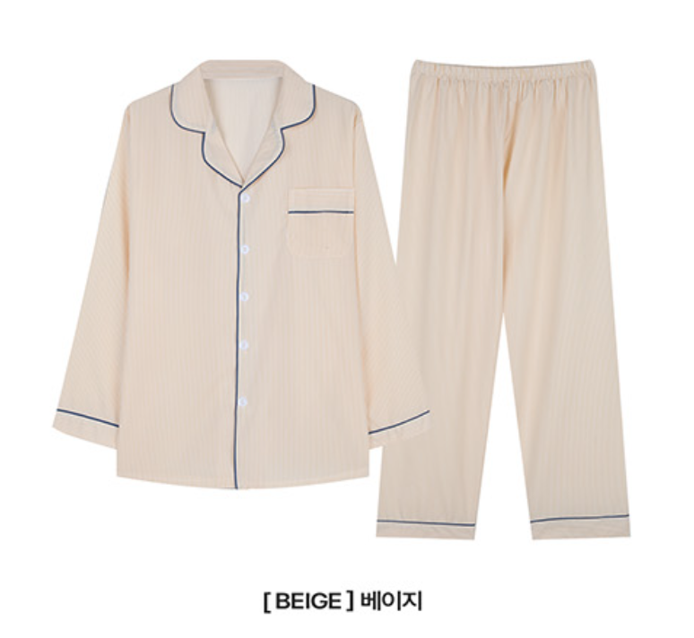 Nmixx Haewon X Dossy Silk Fit Chloe Long Sleeve Couple Pajama Set