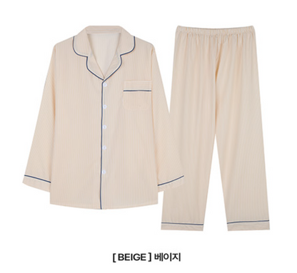 Nmixx Haewon X Dossy Silk Fit Chloe Long Sleeve Couple Pajama Set