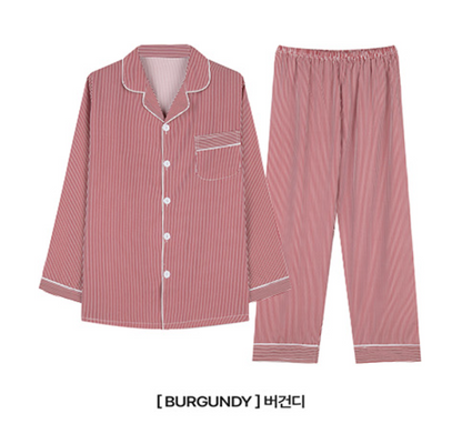 Nmixx Haewon X Dossy Silk Fit Chloe Long Sleeve Couple Pajama Set