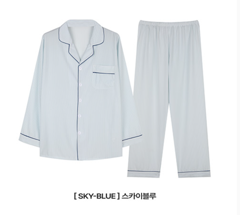 Nmixx Haewon X Dossy Silk Fit Chloe Long Sleeve Couple Pajama Set
