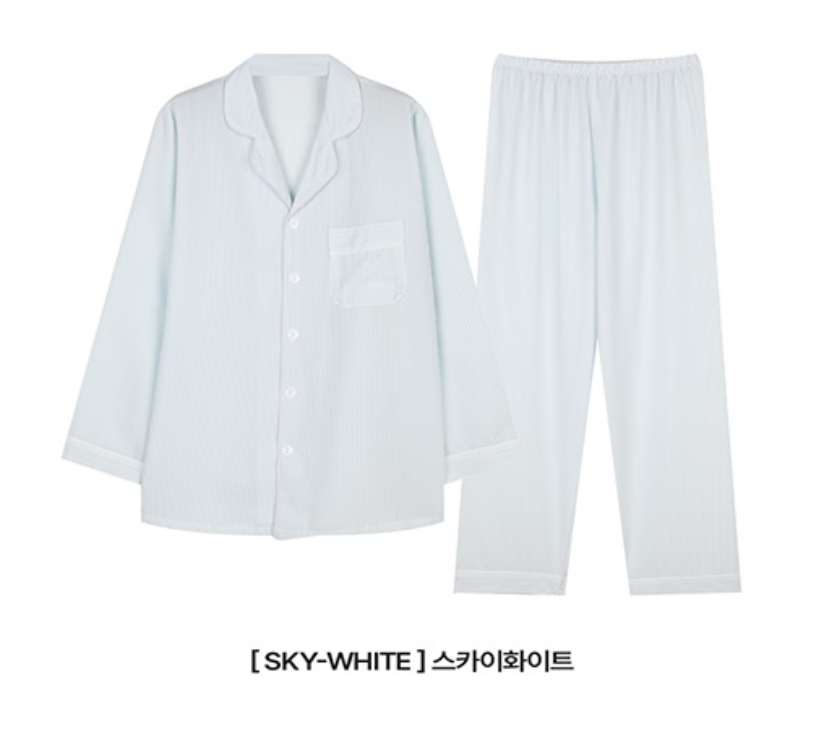 Nmixx Haewon X Dossy Silk Fit Chloe Long Sleeve Couple Pajama Set