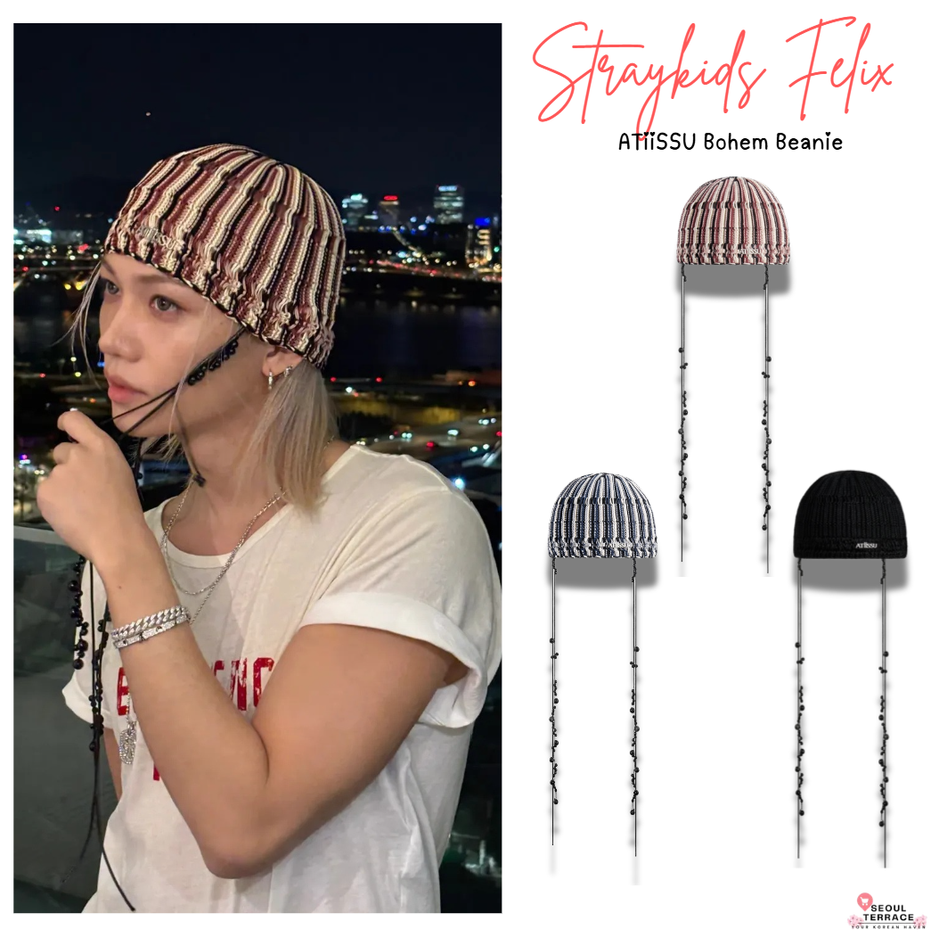 [Straykids Felix Worn] ATiiSSU Bohem Beanie