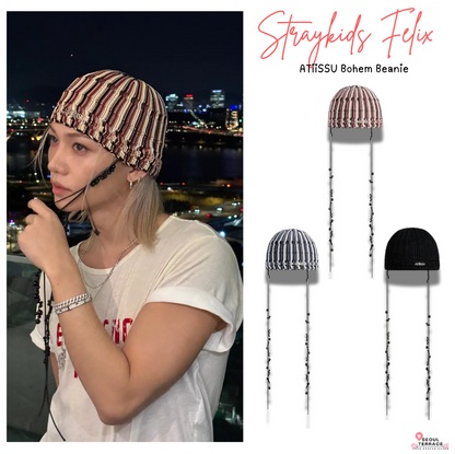 [Straykids Felix Worn] ATiiSSU Bohem Beanie