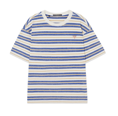[Straykids Hyunjin Worn] 26 Summer Guess 3-Color Multi-Stripe Ringer Short Sleeve T-shirt
