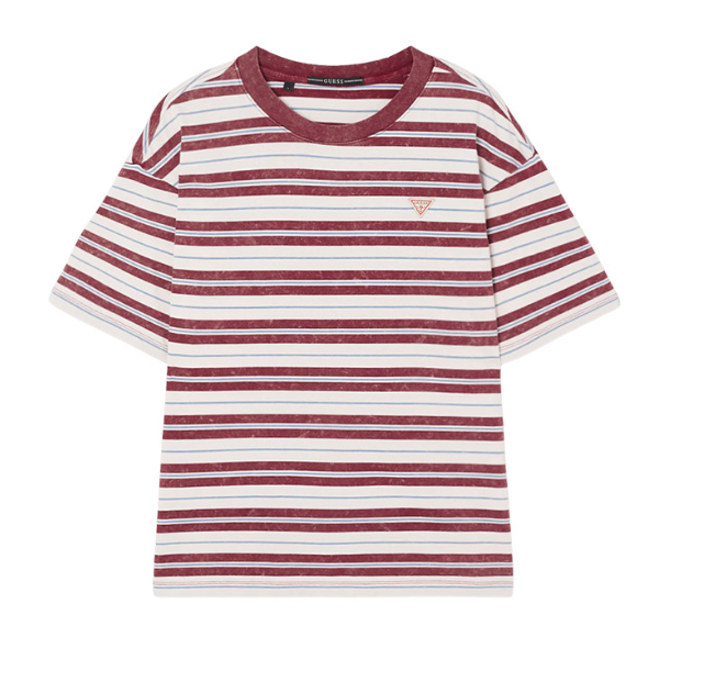 [Straykids Hyunjin Worn] 26 Summer Guess 3-Color Multi-Stripe Ringer Short Sleeve T-shirt