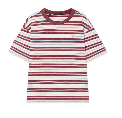[Straykids Hyunjin Worn] 26 Summer Guess 3-Color Multi-Stripe Ringer Short Sleeve T-shirt