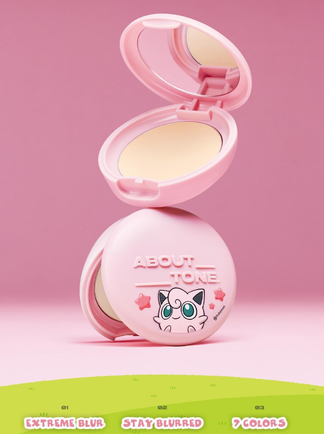Pokemon X About Tone Blur Powder Pact 9g with Gift (+Capsule Case, 3 Puffs)