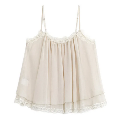 [Aespa Winter Worn] Sunburn Project Angle Lace Sleeveless Blouse