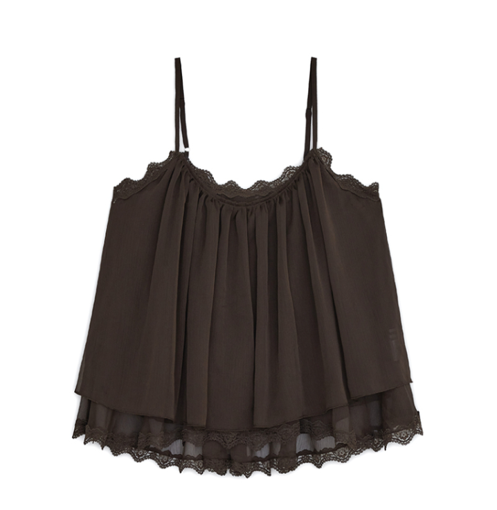 [Aespa Winter Worn] Sunburn Project Angle Lace Sleeveless Blouse