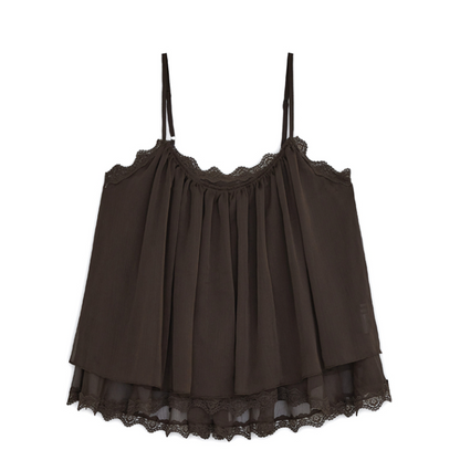[Aespa Winter Worn] Sunburn Project Angle Lace Sleeveless Blouse