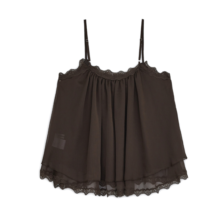 [Aespa Winter Worn] Sunburn Project Angle Lace Sleeveless Blouse