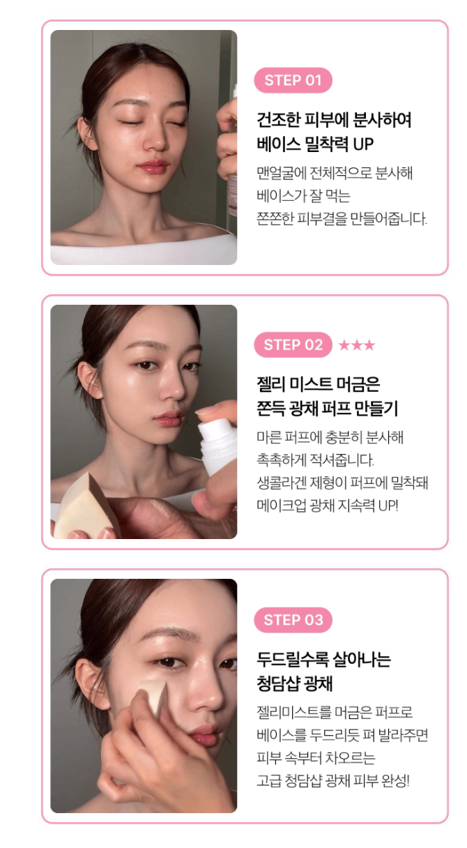 Hyangyodon X Medicube PDRN Pink Collagen Glow Jelly Mist 100ml Double Set with Gift (+Mist Empty Bottle Keychain)