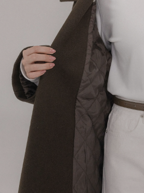 RIRINCO - Revond High-Neck Strap Long Coat (Quilted Lining)