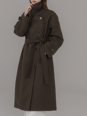 RIRINCO - Revond High-Neck Strap Long Coat (Quilted Lining)