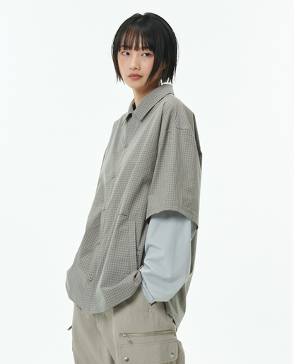 [BTS Jungkook Worn] NODE LABS DEV:10 Layered Sleeve Check Shirt