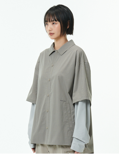 [BTS Jungkook Worn] NODE LABS DEV:10 Layered Sleeve Check Shirt