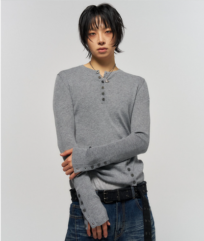 [BTS V Worn] SCHISM INDUCING Button Slit Henley Knit