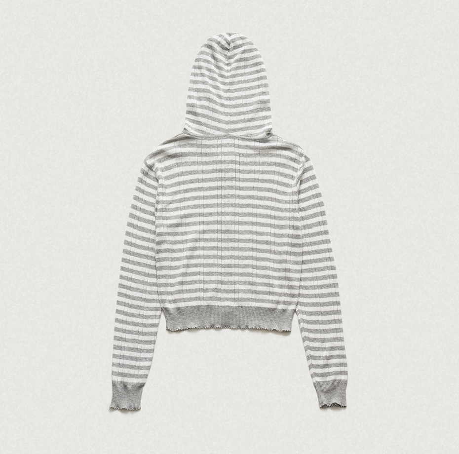 [NewJeans Hanni Worn] THEBARNNET Cotton Eyelet Hooded Knit_Stripe