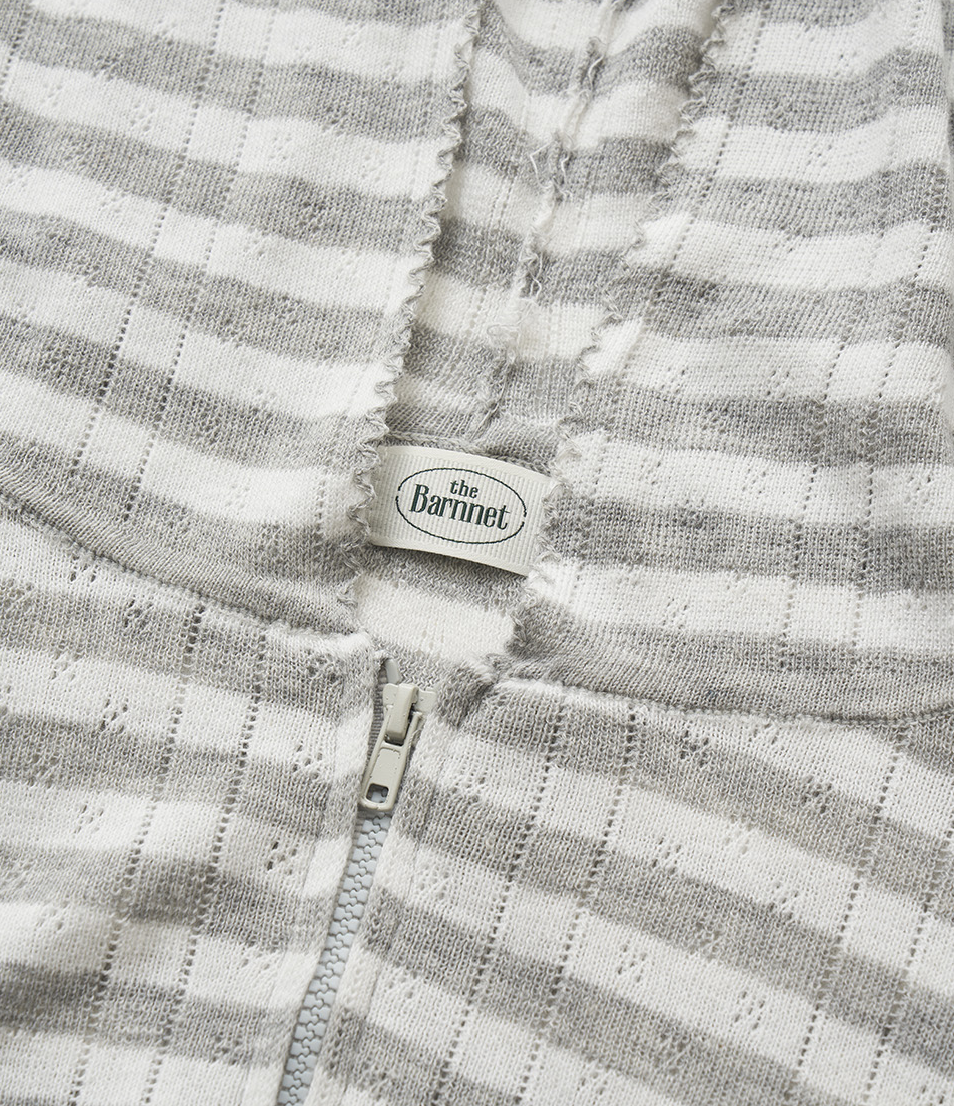 [NewJeans Hanni Worn] THEBARNNET Cotton Eyelet Hooded Knit_Stripe