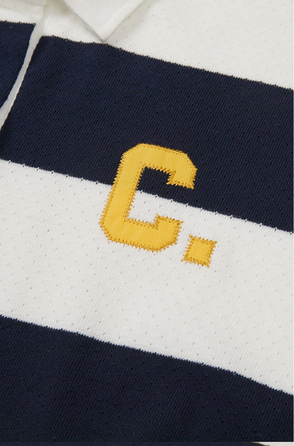 [Aespa Winter Worn] CLOVES Varsity Stripe Rugby Shirt (Navy)
