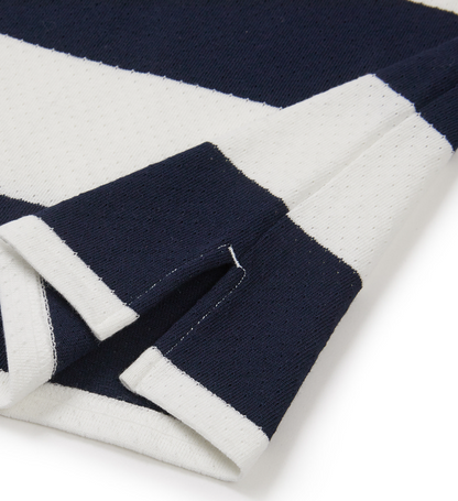[Aespa Winter Worn] CLOVES Varsity Stripe Rugby Shirt (Navy)