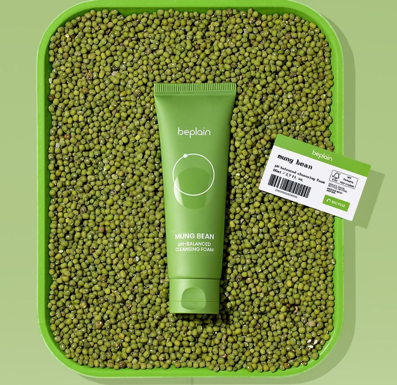 BEPLAIN Mung Bean Mildly Acidic Cleansing Foam Set 160ml with Gift (+40ml)