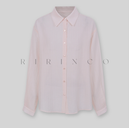 RIRINCO - Only Sheer Collared Neck Shirt