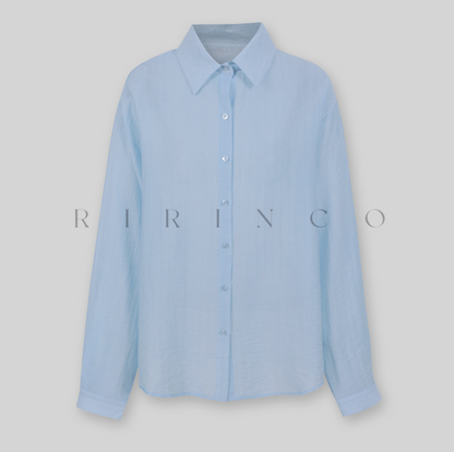 RIRINCO - Only Sheer Collared Neck Shirt